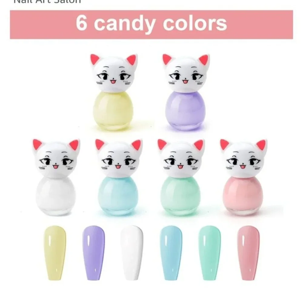 2 Pkg Bundle Non-Toxic Peel-Off Water-Based Nail Polish Set Kids & Women